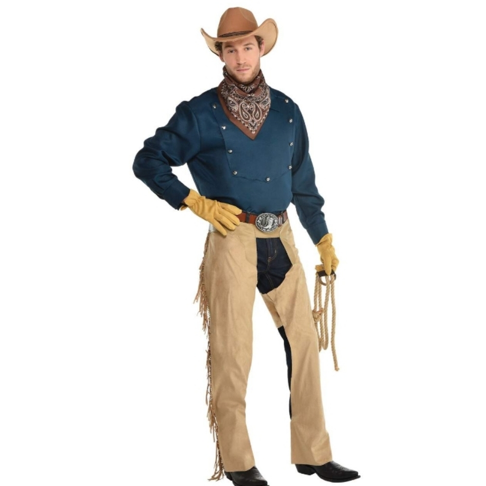 NWT Western Cowboy Lasso, Gloves, Scarf, & Belt, Brown, One Size, 4-pk